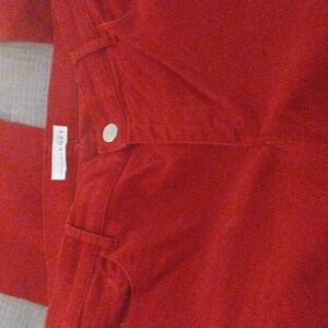 LOFT size 10/30 deep red courdoroy flared crop pants EUC